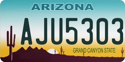 AZ license plate AJU5303