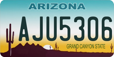 AZ license plate AJU5306