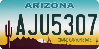AZ license plate AJU5307