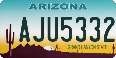 AZ license plate AJU5332