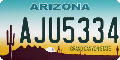 AZ license plate AJU5334