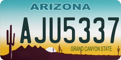AZ license plate AJU5337