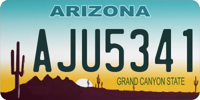 AZ license plate AJU5341