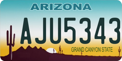 AZ license plate AJU5343