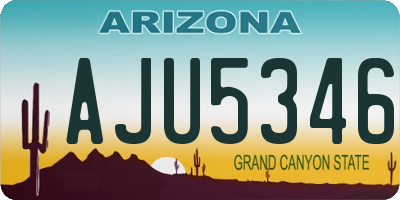 AZ license plate AJU5346
