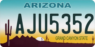 AZ license plate AJU5352