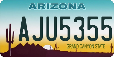 AZ license plate AJU5355
