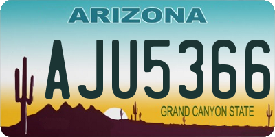 AZ license plate AJU5366