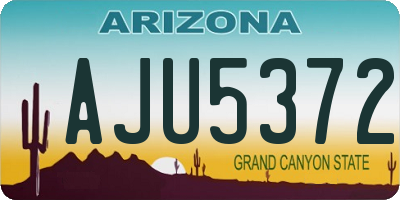 AZ license plate AJU5372