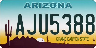 AZ license plate AJU5388