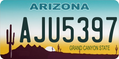 AZ license plate AJU5397