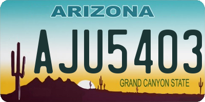 AZ license plate AJU5403