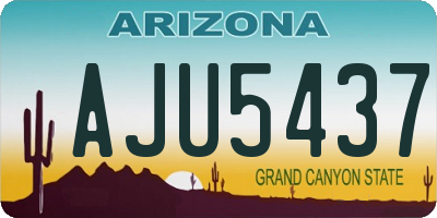 AZ license plate AJU5437