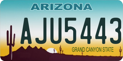 AZ license plate AJU5443