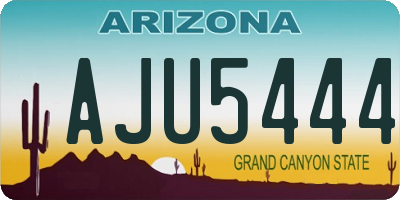 AZ license plate AJU5444