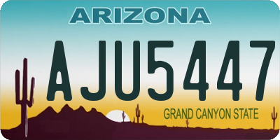AZ license plate AJU5447