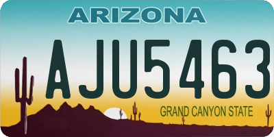 AZ license plate AJU5463