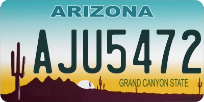 AZ license plate AJU5472