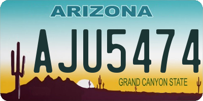 AZ license plate AJU5474