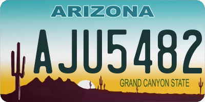 AZ license plate AJU5482