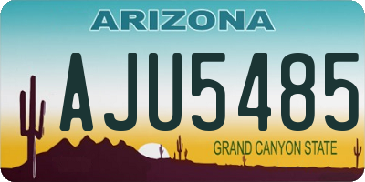 AZ license plate AJU5485