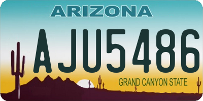 AZ license plate AJU5486