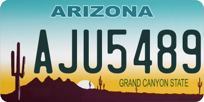 AZ license plate AJU5489