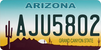 AZ license plate AJU5802