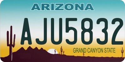 AZ license plate AJU5832