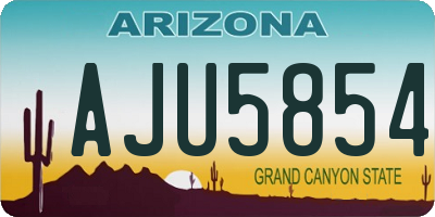 AZ license plate AJU5854
