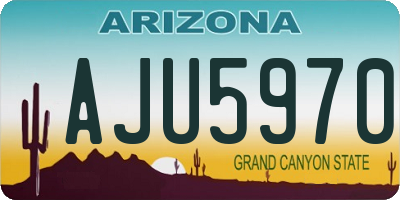 AZ license plate AJU5970