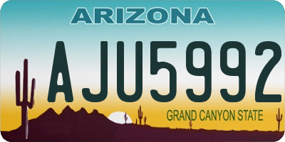 AZ license plate AJU5992