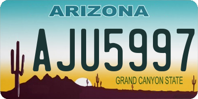 AZ license plate AJU5997