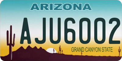 AZ license plate AJU6002