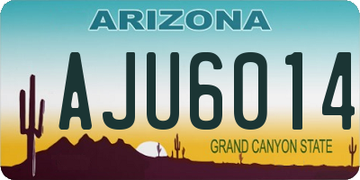AZ license plate AJU6014