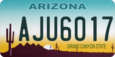 AZ license plate AJU6017