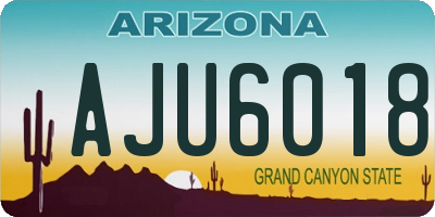 AZ license plate AJU6018