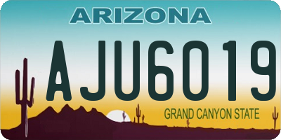 AZ license plate AJU6019