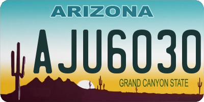 AZ license plate AJU6030