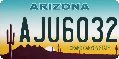 AZ license plate AJU6032