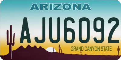 AZ license plate AJU6092