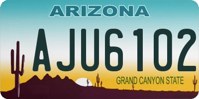 AZ license plate AJU6102