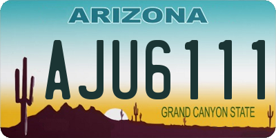 AZ license plate AJU6111