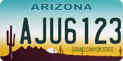 AZ license plate AJU6123