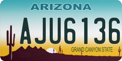 AZ license plate AJU6136