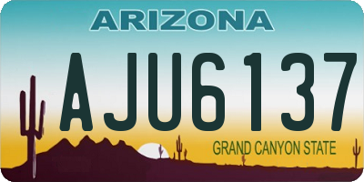 AZ license plate AJU6137
