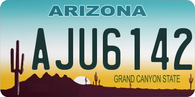 AZ license plate AJU6142