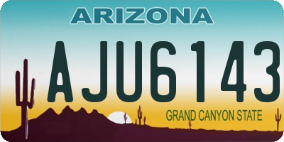 AZ license plate AJU6143