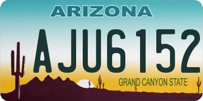 AZ license plate AJU6152