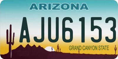 AZ license plate AJU6153